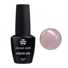 Гель Planet Nails - LIQUID GEL Beige Glitter, моделирующий гель, 10 мл